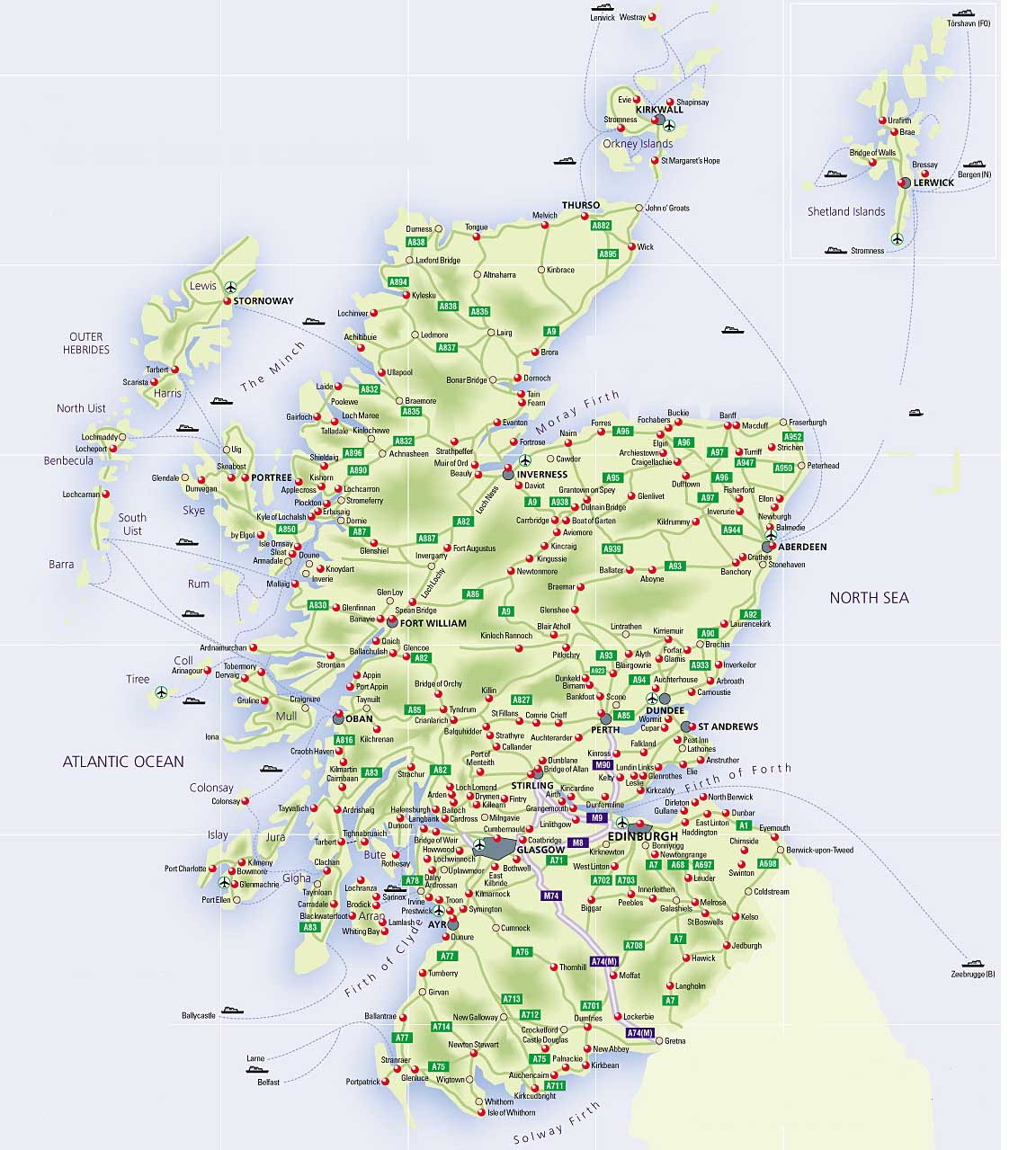 Map Of East Coast Scotland - Loree Ranique