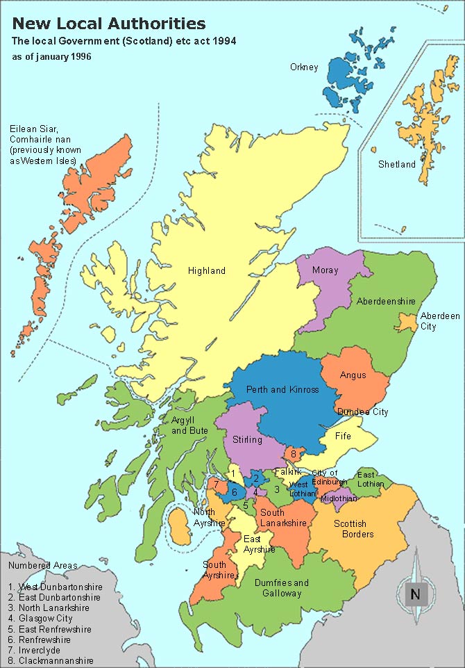 Scotland Authorities Councils Map