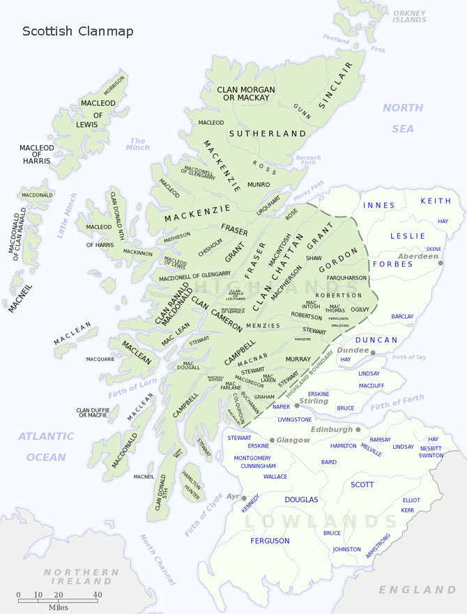 Scotland Clan Map