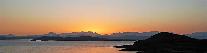 Sunrise over the north-west Highlands in Wester Ross