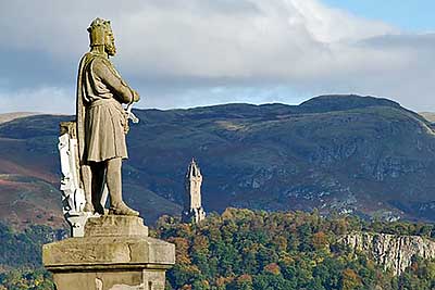 Robert the Bruce and Wallace Monument from Stirling Castle