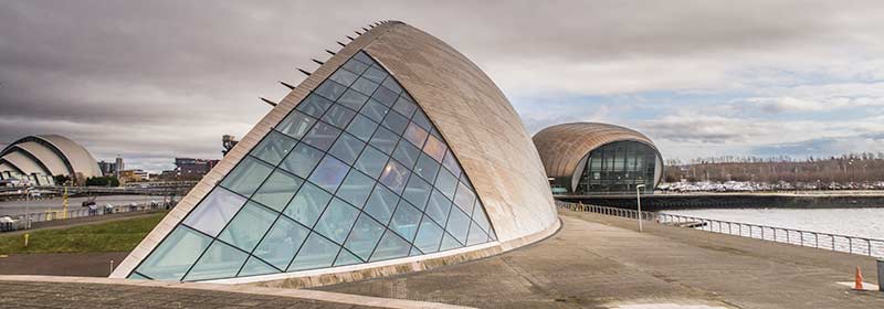 Glasgow Science Centre - Imax Theatre and Armadillo (left)